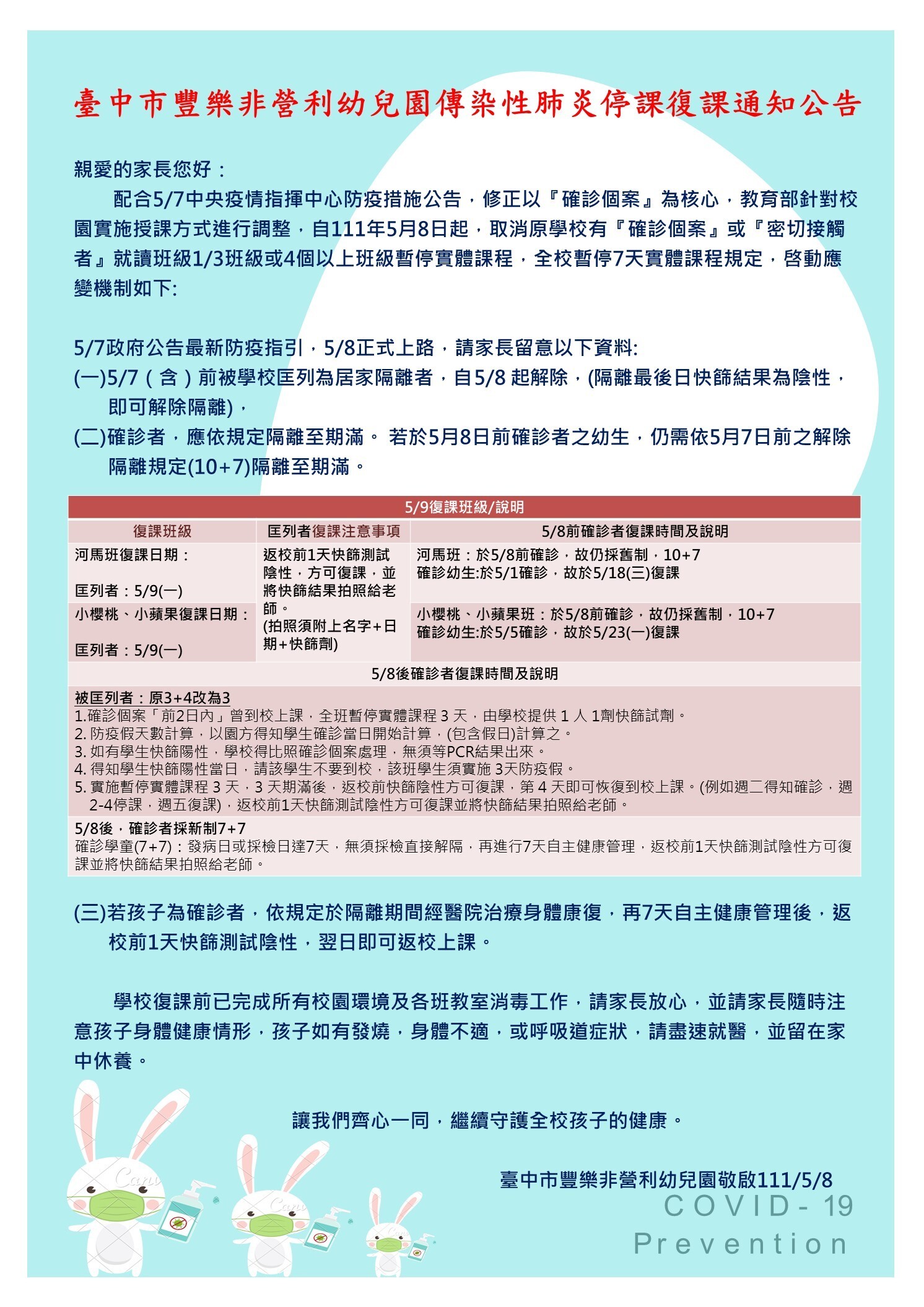 復課公告